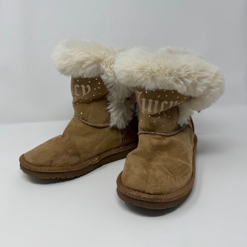 Juicy Couture Girls Fur-Lined Rhinestone Boots size 1